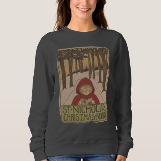 Sweatshirt Vintage Cat Noël - St. Nicholas Magazine Paro