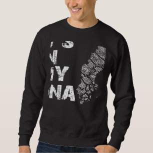 Sweatshirt Vintage C'est Dans Mon ADN Suède Carte D'empreinte