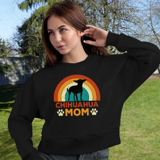 Sweatshirt Vintage Chihuahua Chien Maman coucher de soleil