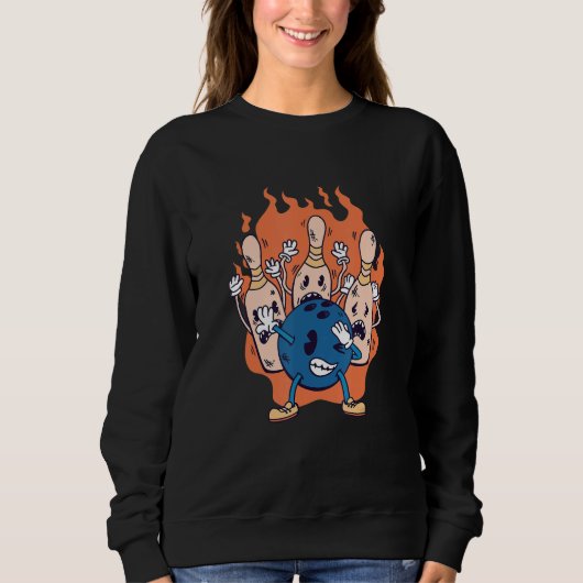 Sweatshirt Vintage Dabbing Bowling Ball (Devant)