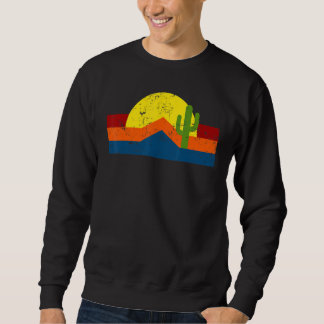 Sweatshirt Vintage détendu Retro Desert Cactus Sunset