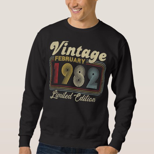 Sweatshirt Vintage février 1982 40e anniversaire (Devant)