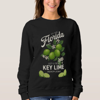 Sweatshirt Vintage Florida Key Lime Miami Botanical Fruit Art