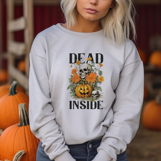 Sweatshirt Vintage Halloween Citrouille et Skul