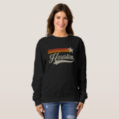 Sweatshirt Vintage Houston Texas Houston Baseball Proud (Devant entier)