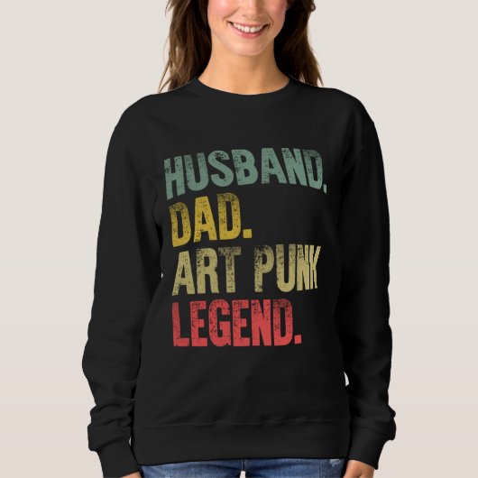 Sweatshirt Vintage Husband Dad Punk Legend Retro (Devant)