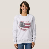 Sweatshirt Vintage I Love USA Heart (Devant entier)