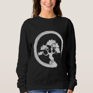 Sweatshirt Vintage japonais Bonsai Tree blanc Zen Enso Cercle