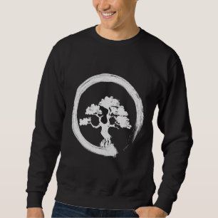 Sweatshirt Vintage japonais Bonsai Tree blanc Zen Enso Cercle