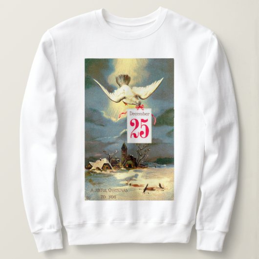 Sweatshirt Vintage Joyeux Noël Dove Holiday (Design devant)