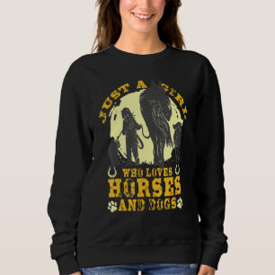 Sweatshirt Vintage Juste Une Fille Qui Aime Les Chevaux Et Le