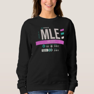 Sweatshirt Vintage Maldives Mile Airport Code Retro Travel Da
