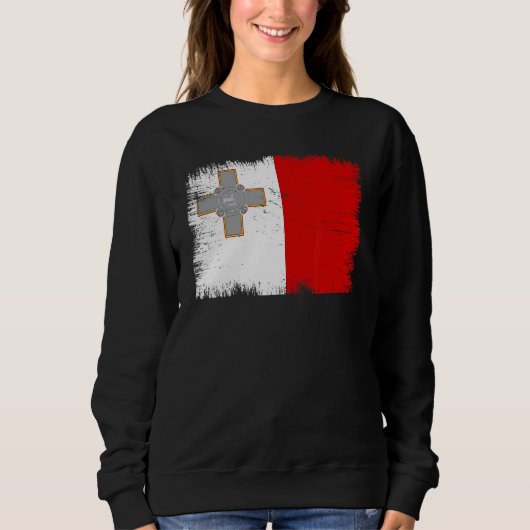 Sweatshirt Vintage Malta Flag Maltese Independence Day (Devant)