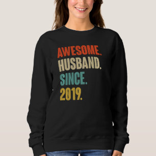 Sweatshirt Vintage Mari stupéfiant depuis 2019 3 Mariage Aniv
