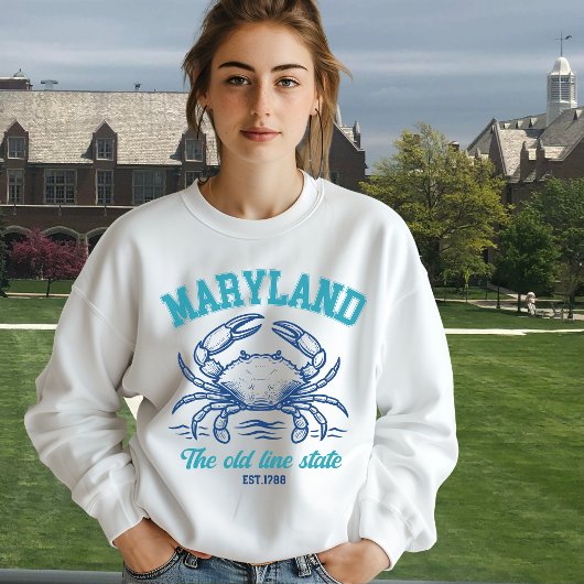 Sweatshirt Vintage Maryland Old Line State Crab