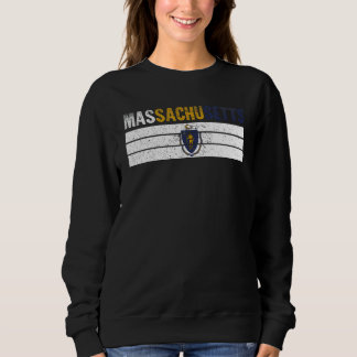 Sweatshirt Vintage Massachusetts Flag Massachusetts Proud Men