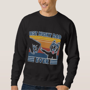 Sweatshirt Vintage Meilleur Papa Husky Jamais Fist Bump