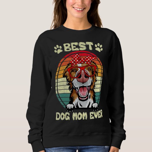 Sweatshirt Vintage Meilleure frontière Collie Maman Ever Chie (Devant)