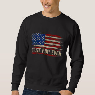 Sweatshirt Vintage Meilleure pop jamais drapeau américain Fêt