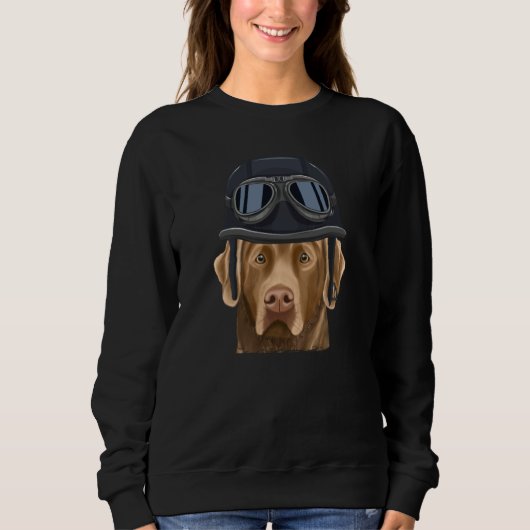 Sweatshirt Vintage Motorcycle Helmet Chesapeake Bay Retriever (Devant)