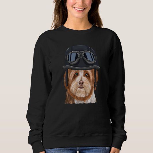 Sweatshirt Vintage Motorcycle Helmet Havanese (Devant)