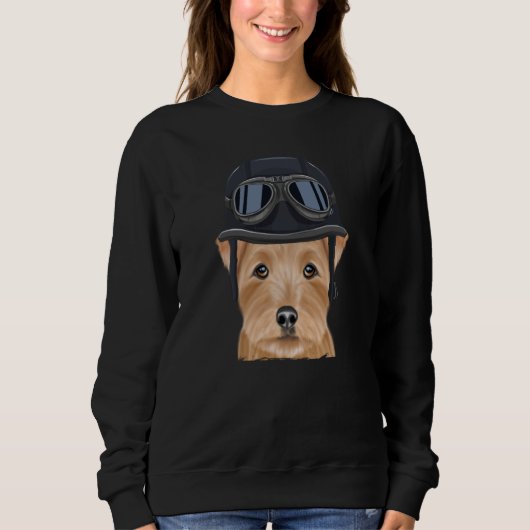 Sweatshirt Vintage Motorcycle Helmet Norfolk Terrier (Devant)