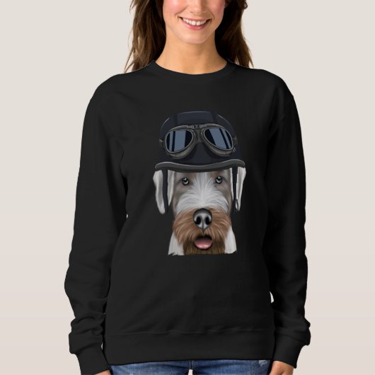 Sweatshirt Vintage Motorcycle Helmet Sealyham Terrier (Devant)
