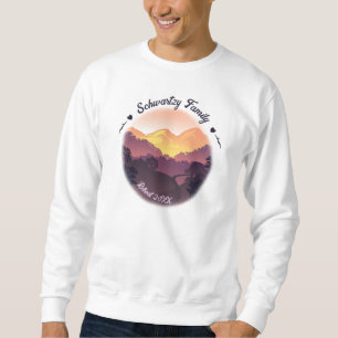 Sweatshirt Vintage Mountain Sunset Ferme Retraite Purple