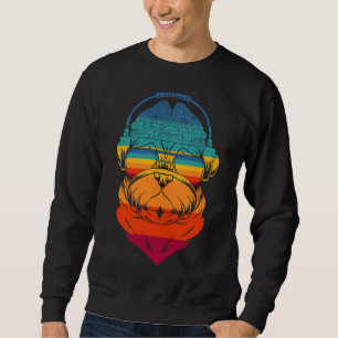 Sweatshirt Vintage Music Love, Porte-casque, Disque Jock