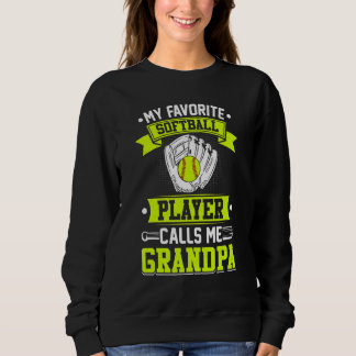 Sweatshirt Vintage My Favorite Softball Player Calls Me Grand