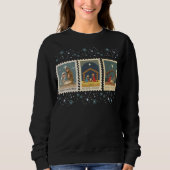 Sweatshirt Vintage Nativity Christmas Stamps Collection  (Devant)