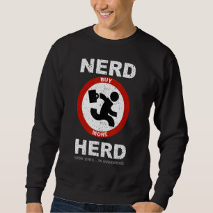 Sweatshirt Vintage Nerd Herd Geek Chic En Overdrive