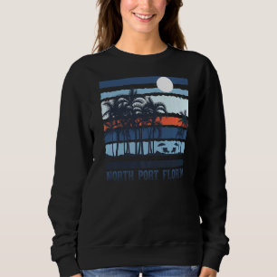 Sweatshirt Vintage North Port Floride Été 80s Plage Souven