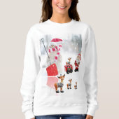 Sweatshirt Vintage Père Noël Snowman Reindeer (Devant)