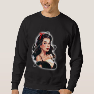 Sweatshirt Vintage Pin-Up Girl x Whimsical Pretty Girl Retro