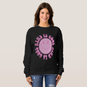 Sweatshirt Vintage Pink Smile Face Choose Kindness  Spiritual (Devant entier)