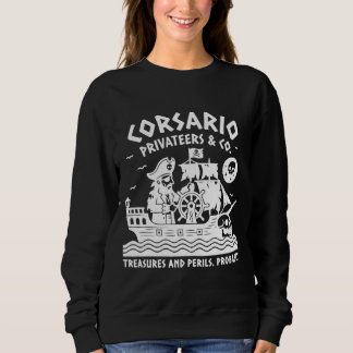 Sweatshirt Vintage Pirate Linocut Shirt - Corsario Privateers