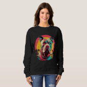 Sweatshirt Vintage Pitbull  Sunset (Devant entier)