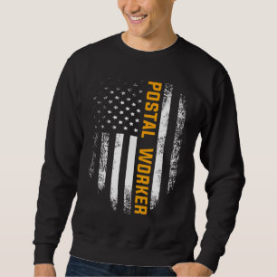 Sweatshirt Vintage Postal Worker American Flag US Postal Serv