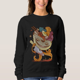 Sweatshirt Vintage Ramen Noodle Monster Kaiju Noodle japonais