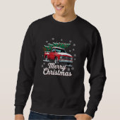 Sweatshirt Vintage Red Truck Christmas Tree Snow (Devant)