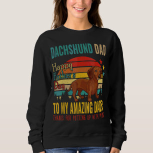 Sweatshirt Vintage Retro Dachshund Papa Bonne Fête des pères