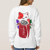 Sweatshirt vintage rétro heureux trois chats avec cola (Dos)