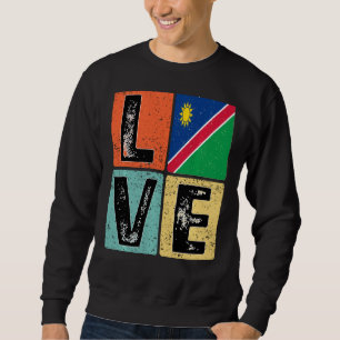 Sweatshirt Vintage Retro I Love Namibie Drapeau Pour Namibian
