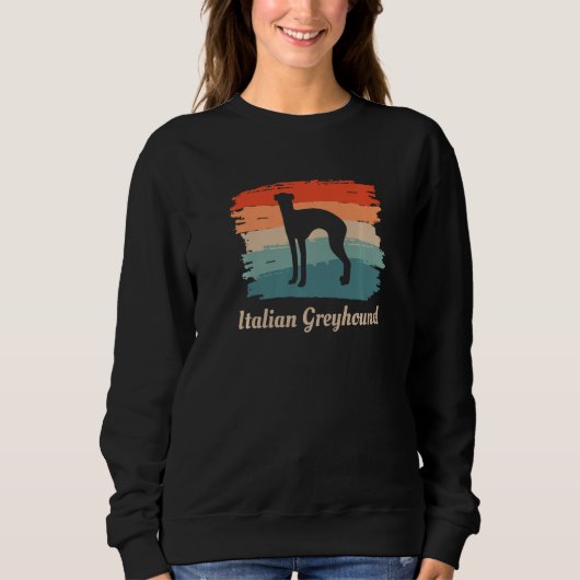 Sweatshirt Vintage Retro Italian Greyhound Dog Lover Premium (Devant)