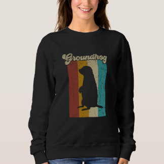 Sweatshirt Vintage Rétro Marmotte Pour Le Jour De La Marmotte