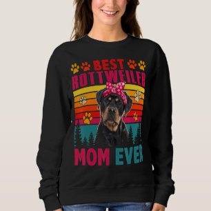 Sweatshirt Vintage Retro Meilleur Rottweiler Maman Jamais mig