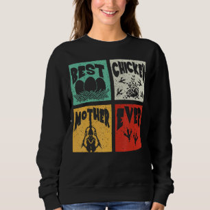 Sweatshirt Vintage Retro Meilleure Chicken Mère Jamais Farmer