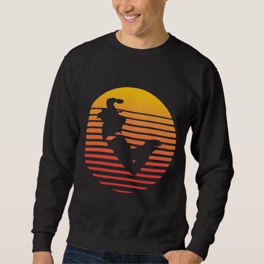 Sweatshirt Vintage Retro Parkour, sauteur de course (Devant)
