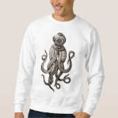 Sweatshirt Vintage Retro Plongée Octopus Graphisme (Devant)